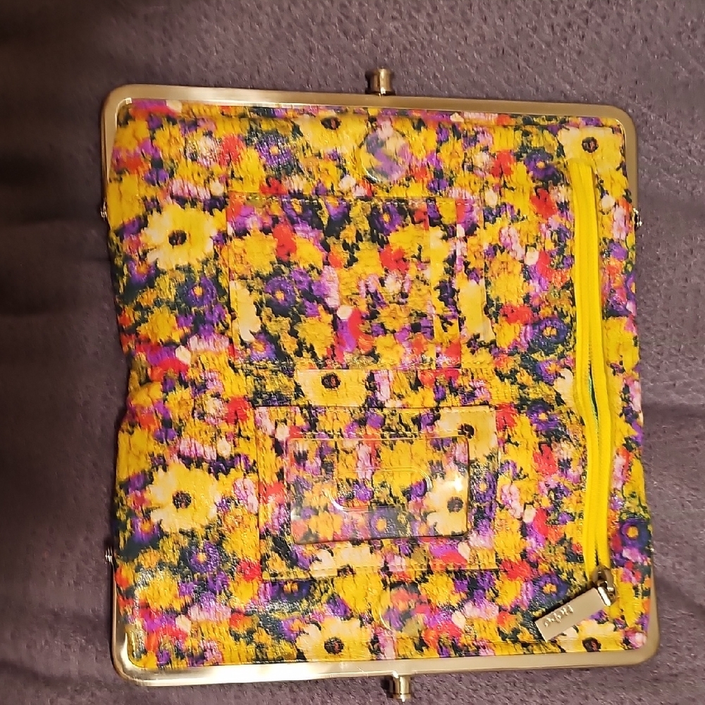 HOBO Yellow and Purple Floral Clutch